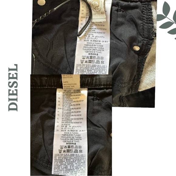 Diesel Men’s Retro Ombre D-REEFT-SP1-NE Distressed Skinny Jeans Black Size 40 - Picture 9 of 9